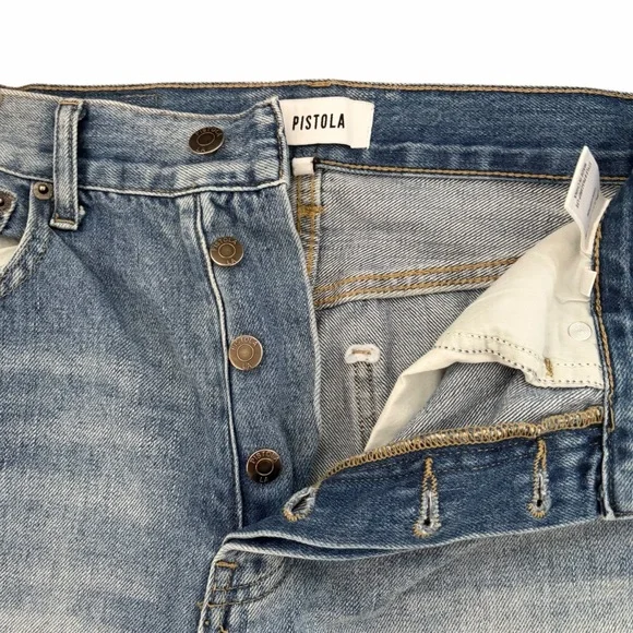 PISTOLA Jeans Cassie Distressed High-Rise Wide Leg 26 - Picture 5 of 7